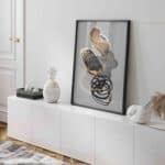 Poster abstract forme neregulate negru auriu living, postere perete, postere pereti, postere mari de perete, tablou poster, postere inramate, postere bucuresti, tablouri scandinave, poster 50x70, tablouri, postere romania, tablouri moderne, design interior