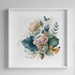 Poster buchet multicolor flori cu fluture, postere perete, postere pereti, postere mari de perete, tablou poster, postere inramate, postere bucuresti, tablouri scandinave, poster 50x70, tablouri, postere romania, tablouri moderne, design interior
