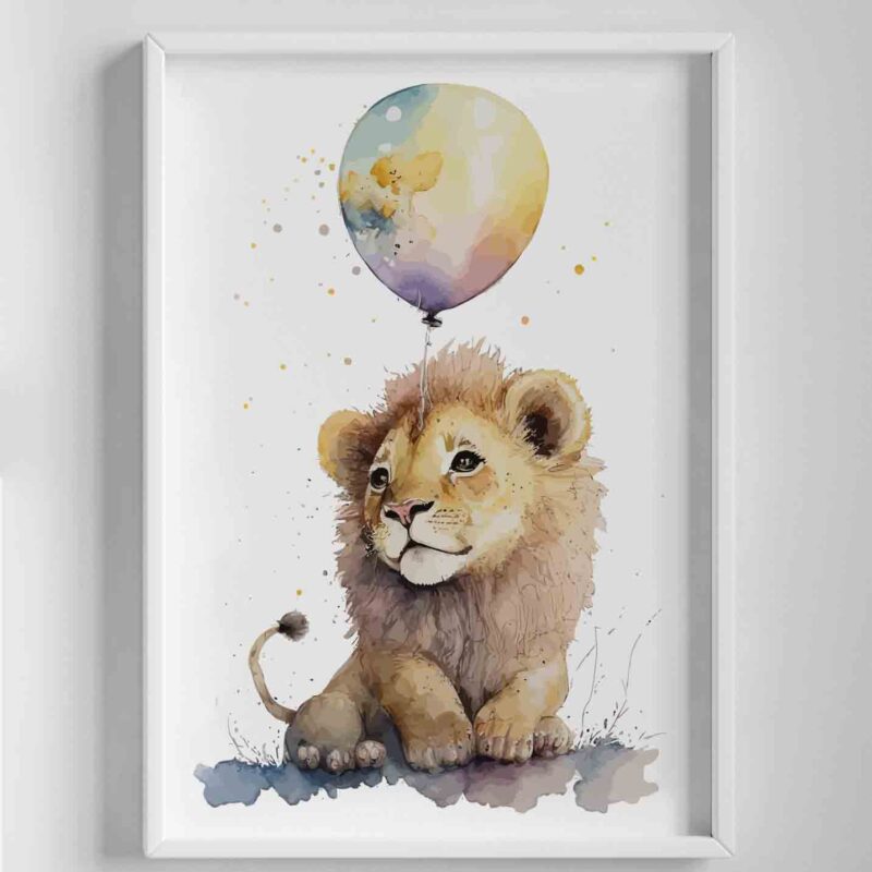 Poster regele leu, pui, multicolor, camera copiilor, poster camera copii, postere camera copii, poster camera copii , postere perete, postere pereti, postere mari de perete, tablou poster, postere inramate, postere bucuresti, tablouri scandinave, poster 50x70, tablouri, postere romania, tablouri moderne, design interior