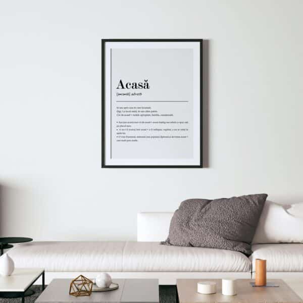 Poster cu definitia cuvantului Acasa, postere perete, postere pereti, postere mari de perete, tablou poster, postere inramate, postere bucuresti, tablouri scandinave, poster 50x70, tablouri, postere romania, tablouri moderne, design interior
