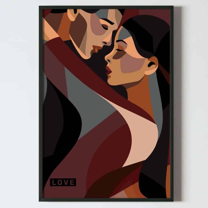 Poster indragostiti cuplu minimalist, postere perete, postere pereti, postere mari de perete, tablou poster, postere inramate, postere bucuresti, tablouri scandinave, poster 50x70, tablouri, postere romania, tablouri moderne, design interior