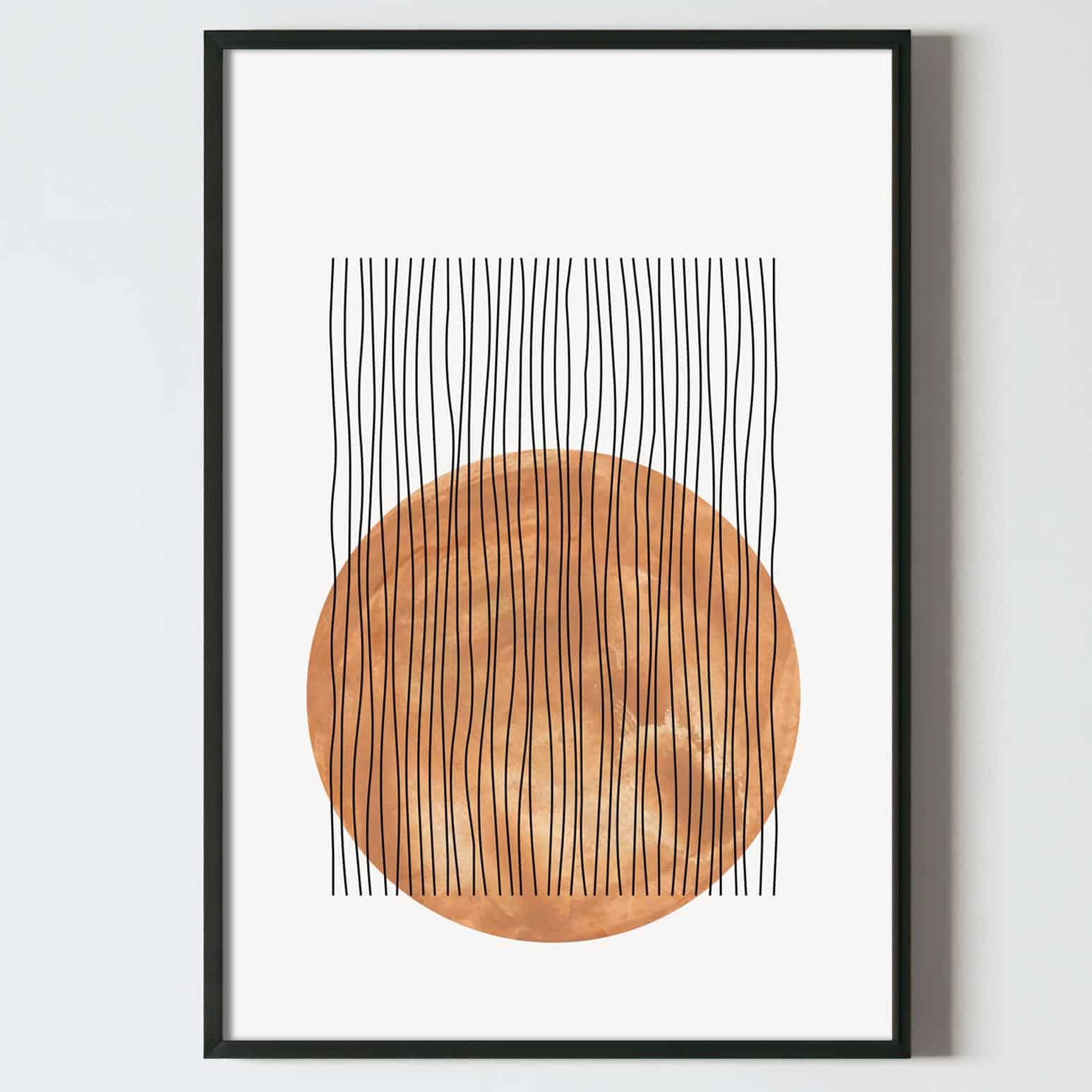 set01_4_mica Poster abstract cu linii si cerc, acuarele si tus, bej si negru, postere perete, postere pereti, postere mari de perete, tablou poster, postere inramate, postere bucuresti, tablouri scandinave, poster 50x70, tablouri, postere romania, tablouri moderne, design interior