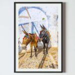 Poster 2 magari in insula Santorini Grecia, postere perete, postere pereti, postere mari de perete, tablou poster, postere inramate, postere bucuresti, tablouri scandinave, poster 50x70, tablouri, postere romania, tablouri moderne, design interior