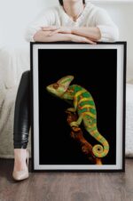 Poster pentru tablou Cameleon verde, postere perete, postere pereti, postere mari de perete, tablou poster, postere inramate, postere bucuresti, tablouri scandinave, poster 50x70, tablouri, postere romania, tablouri moderne, design interior