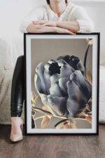 Postere perete fir de lalea gri cu auriu, postere perete, postere pereti, postere mari de perete, tablou poster, postere inramate, postere bucuresti, tablouri scandinave, poster 50x70, tablouri, postere romania, tablouri moderne, design interior