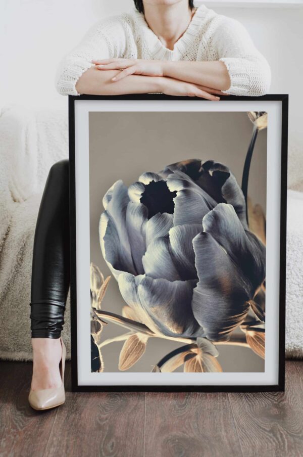 Postere perete fir de lalea gri cu auriu, postere perete, postere pereti, postere mari de perete, tablou poster, postere inramate, postere bucuresti, tablouri scandinave, poster 50x70, tablouri, postere romania, tablouri moderne, design interior