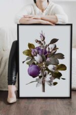 Postere perete, flori, buchet cu fir de bujor violet si trandafir, postere perete, postere pereti, postere mari de perete, tablou poster, postere inramate, postere bucuresti, tablouri scandinave, poster 50x70, tablouri, postere romania, tablouri moderne, design interior