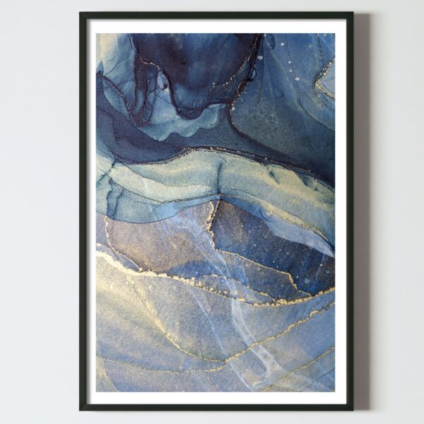 Poster tablou desen abstract acuarela albastru, postere perete, postere pereti, postere mari de perete, tablou poster, postere inramate, postere bucuresti, tablouri scandinave, poster 50x70, tablouri, postere romania, tablouri moderne, design interior