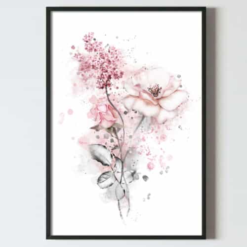 Poster tablou pictura digitala, flori, trandafiri, postere perete, postere pereti, postere mari de perete, tablou poster, postere inramate, postere bucuresti, tablouri scandinave, poster 50x70, tablouri, postere romania, tablouri moderne, design interior