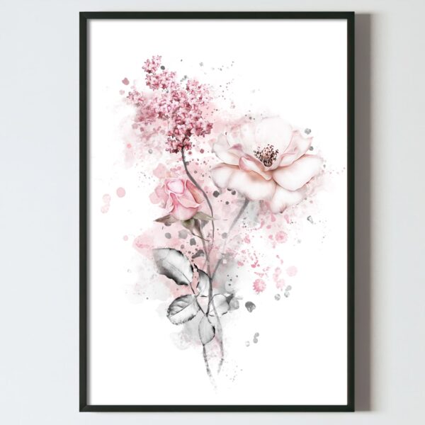 Poster tablou pictura digitala, flori, trandafiri, postere perete, postere pereti, postere mari de perete, tablou poster, postere inramate, postere bucuresti, tablouri scandinave, poster 50x70, tablouri, postere romania, tablouri moderne, design interior