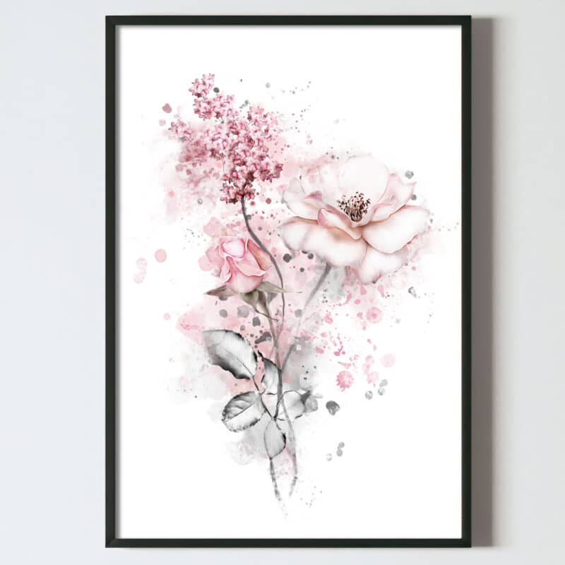Poster tablou pictura digitala, flori, trandafiri, postere perete, postere pereti, postere mari de perete, tablou poster, postere inramate, postere bucuresti, tablouri scandinave, poster 50x70, tablouri, postere romania, tablouri moderne, design interior
