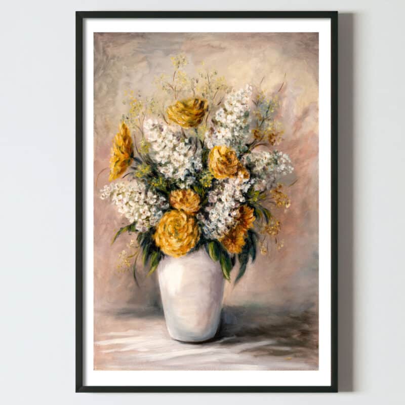 Poster tablou pictura ulei vaza cu flori, postere perete, postere pereti, postere mari de perete, tablou poster, postere inramate, postere bucuresti, tablouri scandinave, poster 50x70, tablouri, postere romania, tablouri moderne, design interior