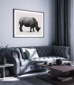 Poster tablou perete rinocer stilizat alb negru, postere perete, postere pereti, postere mari de perete, tablou poster, postere inramate, postere bucuresti, tablouri scandinave, poster 50x70, tablouri, postere romania, tablouri moderne, design interior