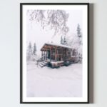 Poster tablou perete : peisaj de munte iarna, cabana, postere perete, postere pereti, postere mari de perete, tablou poster, postere inramate, postere bucuresti, tablouri scandinave, poster 50x70, tablouri, postere romania, tablouri moderne, design interior