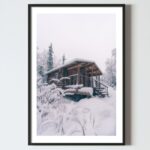 Poster tablou perete : peisaj de munte iarna, cabana, postere perete, postere pereti, postere mari de perete, tablou poster, postere inramate, postere bucuresti, tablouri scandinave, poster 50x70, tablouri, postere romania, tablouri moderne, design interior