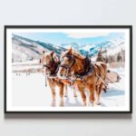 iarna, padure, peisaj, bucuresti, tablouri scandinave, poster 50x70, tablouri, postere romania, tablouri moderne, design interior, cabana